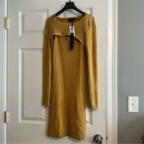 NWT House Of Harlow 1960 Bronze Gold 2 Piece Sweater Dress - Picture 1 of 7